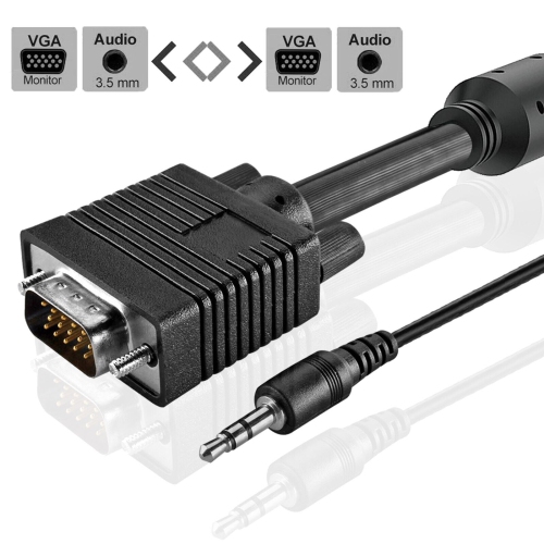 Câble VGA avec audio 6 pi, 1 à 5 PIÈCES