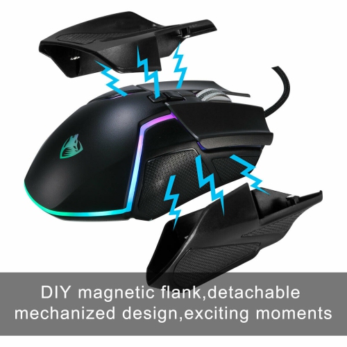 Detachable & Ergonomic Mechanical Keyboard and Mouse Combo RGB Gaming 104 Keys