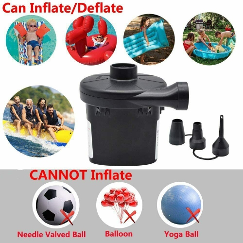 Electric Air Pump Inflator 110V-120V Vacuum Storage Compression BagInflator & Deflator with 3 Nozzles Sucker