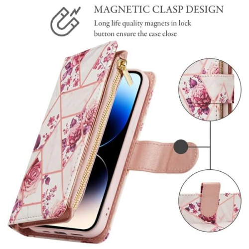 Supershield Apple iPhone 14 Pro Wallet Pouch Case, detachable magnet phone cover, Store 6 cards, PU Leather Flip Cover with Kickstand Magnetic