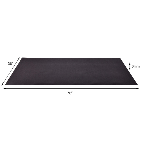 Gymax 78''x36'' Exercise Equipment Mat High Density PVC Treadmill Mat Floor Protector Pad