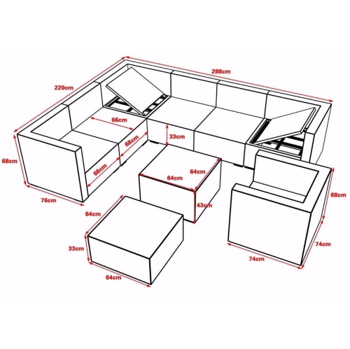 Furniture One 9 Pieces Patio Recliner Furniture Set Aluminum Frame Full Assembled