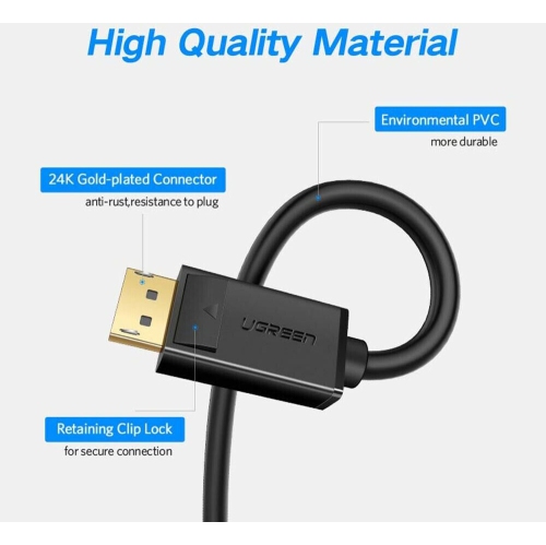 Display Port Cable 4K Resolution DP to DP Adapter 6ft Converter Cord Video For TV Computer