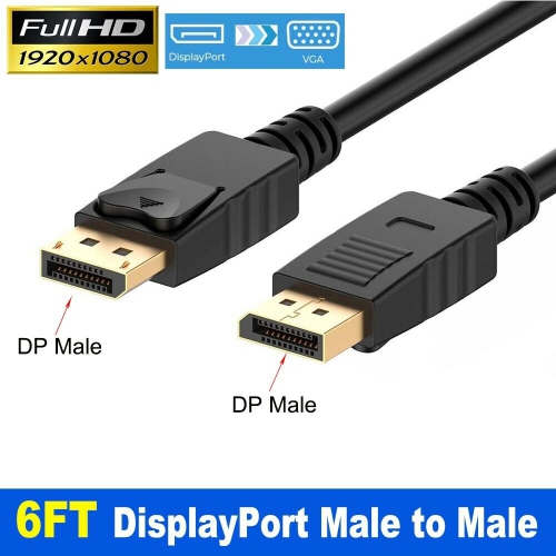 Display Port Cable 4K Resolution DP to DP Adapter 6ft Converter Cord Video For TV Computer