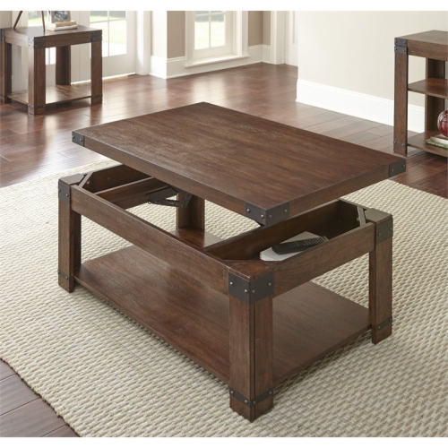 STEVE SILVER COMPANY  Arusha Lift Top Coffee Table With Casters In Cherry