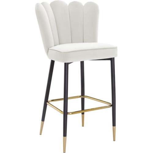 Meridian Furniture Lily Cream Velvet Stool