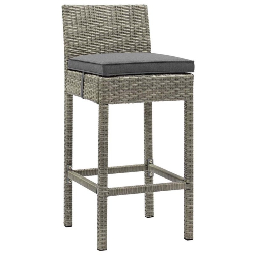 MODWAY  Conduit 30"" Patio Bar Stool In Light And Charcoal In Gray