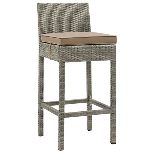 MODWAY  Conduit 30"" Patio Bar Stool In Light And Mocha In Gray