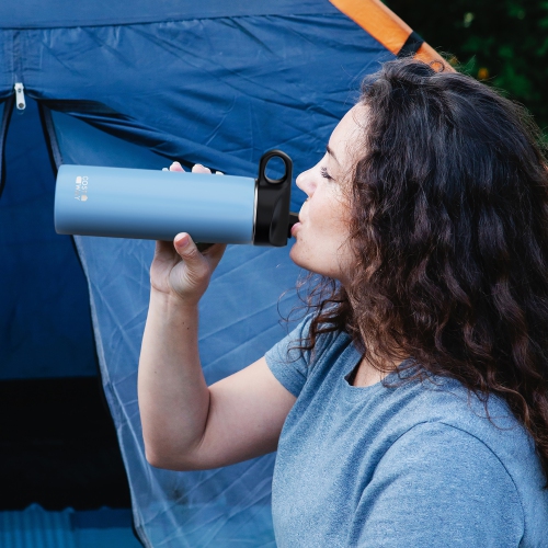 Costway 22 oz Double Wall Insulated Water Bottle Stainless Steel w/ 2 Lids & Straw