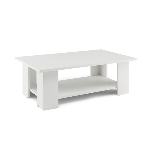 Costway Coffee Table 2-Tier Modern Center Cocktail Table with Storage Shelf for Living Room