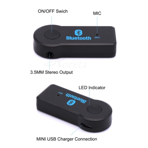 SuperShield Bluetooth Car Adapter, Bluetooth Aux Adapter Portable Bluetooth Music Receiver, Mini Wireless 3.5mm Aux Adapter for Car Home Stereo