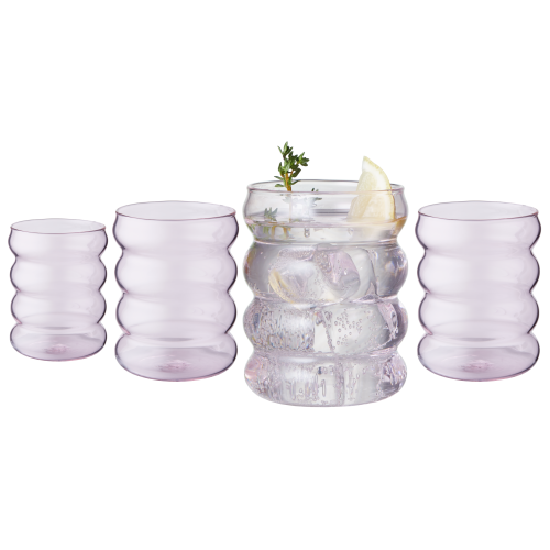 Bolla Rosé Bubble Drinking Glasses - Rounded Borosilicate Design - 11.8 oz  (350 mL) - Set of 4