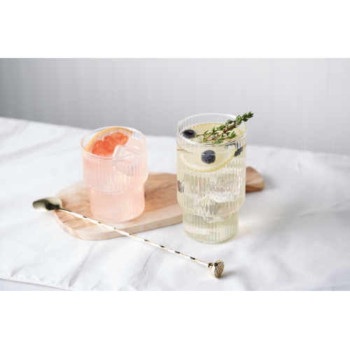 Verres à boire nervurés borosilicaté Capri de Galateo - Ensemble de 4