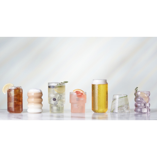 Verres à boire nervurés borosilicaté Capri de Galateo - Ensemble de 4