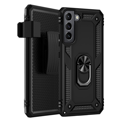 SAHARACASE  - Military Kickstand Series Case With Belt Clip for Galaxy S22 Plus - In Black