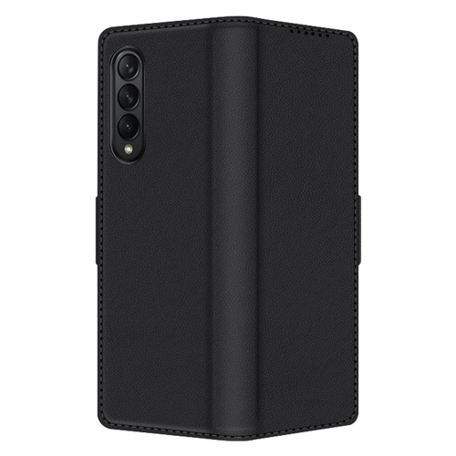 SaharaCase - Leather Folio Wallet Case for Samsung Galaxy Z Fold4 - Black