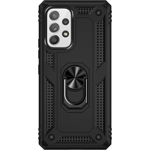 SAHARACASE  - Military Kickstand Case With Belt Clip for Samsung Galaxy A53 5G - In Black This phone kickstand is very handy and a great tool when multi-tasking and need to be hands free