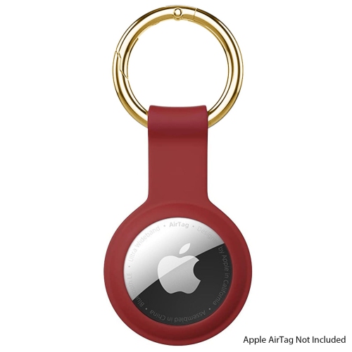 SAHARACASE  - Liquid Silicone Case for Apple Airtag - In Red Best Air Tag Holder
