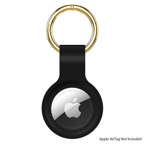 SAHARACASE  - Liquid Silicone Case for Apple Airtag - In Black The black and gold goes with my black and gold Coach purse, love it