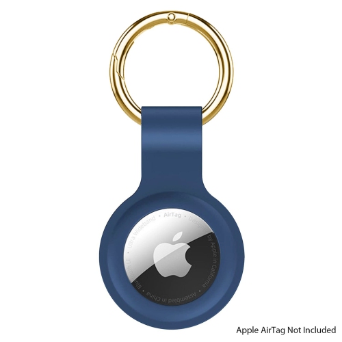 SAHARACASE  - Liquid Silicone Case for Apple Airtag - In Blue Great holder for the air tag