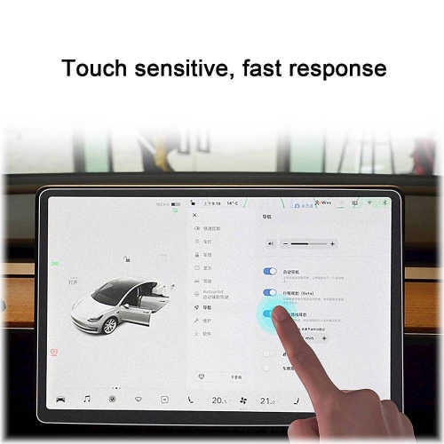 SaharaCase - ZeroDamage Ultra Strong Tempered Glass Screen Protector for Tesla Model 3 and Model Y - Matte Clear