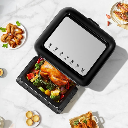 Refurbished -Ultima Cosa Digital Air Fryer Oven - 10L/10.6QT - Black Stainless Steel