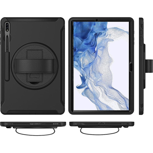 SaharaCase - PROTECTION Hand Strap Series Case for Samsung Galaxy Tab S8 Ultra - Black