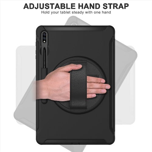 SaharaCase - Protection Hand Strap Case for Samsung Galaxy Tab S7 FE - Black