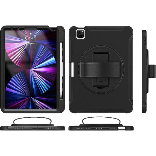 SaharaCase - PROTECTION Hand Strap Series Case for Apple iPad Air 10.9" - Black