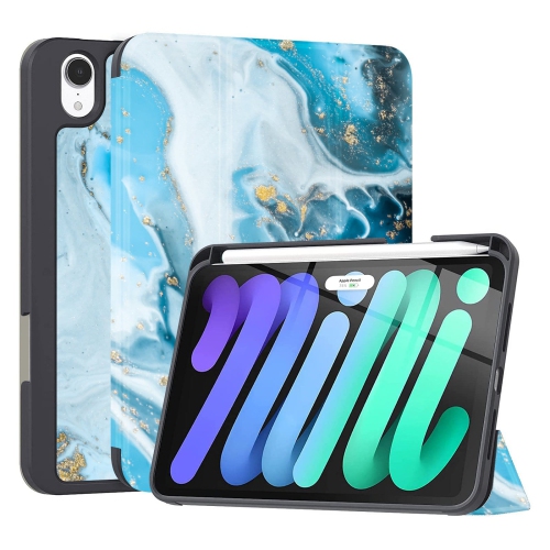 SAHARACASE  - Folio Case for Apple Ipad Mini (6Th Generation 2021) - Marble In Blue iPad cover