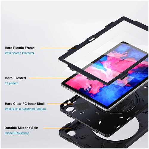 SaharaCase - Protection Hand Strap Series Case for Lenovo Tab P11 - Black