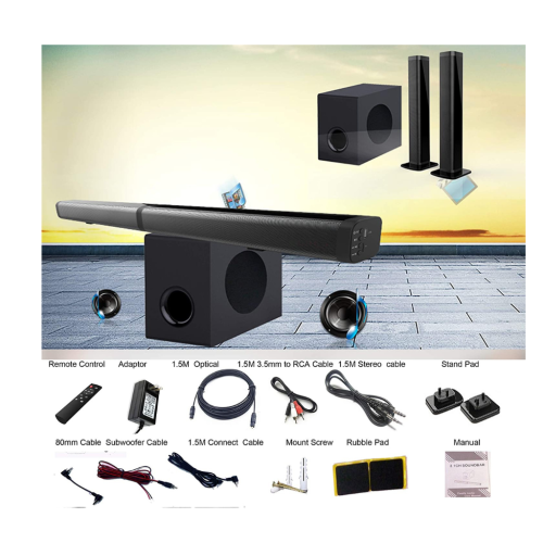 RCA – barre de son de 37 po RTS7116S avec haut-parleur d’extrêmes graves avec fil et connectivité Bluetooth