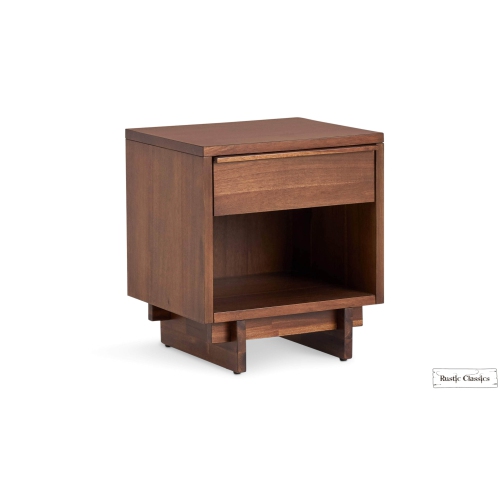 Rustic Classics Jasper Reclaimed Wood 1 Drawer Nightstand in Brown
