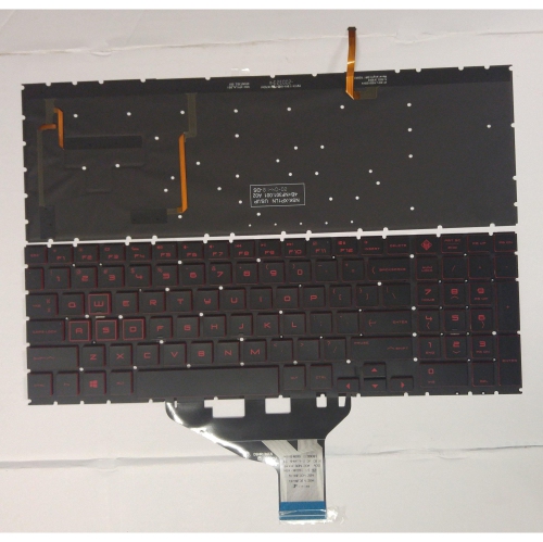 HP Omen 15-DC Replacement Keyboard - Black & Red Backlit, Compatible with Models 15-DC1008CA & 15-DC2010CA