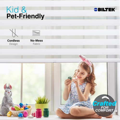 Stores sans fil à zébrures avec design moderne - stores roulants à deux couches - stores Unis et Sheer pour la transparence/intimité - idéal pour la