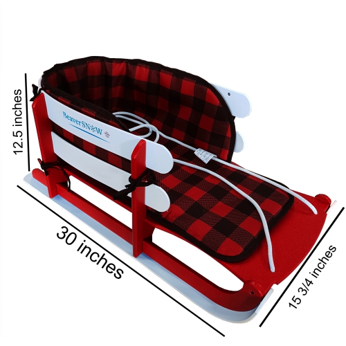 Snow Sled For Toddlers - Red, with Seat Belt