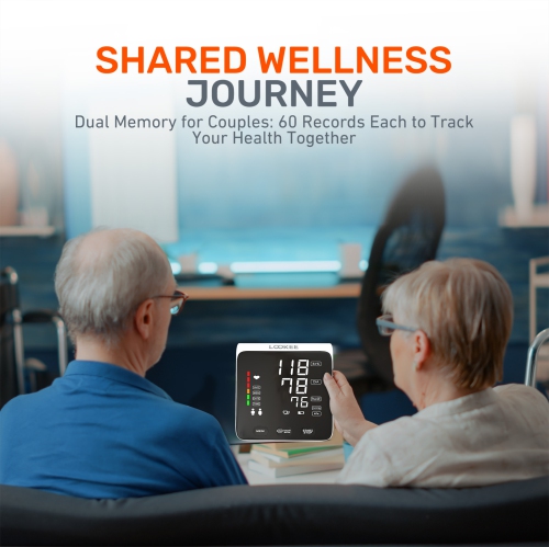 LOOKEE® A2 Premium Blood Pressure Machine for Home Use | Proudly Canadian |Large 6.4” LED Display | Slim Design Upper Arm Large Cuff Automatic Blood