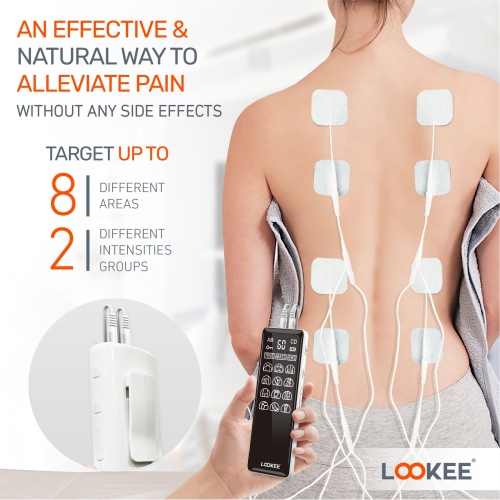 LOOKEE® LK113 Premium LED 4-Channel TENS Unit Stimulateur musculaire de massage EMS pour la thérapie de soulagement de la douleur | Masseur