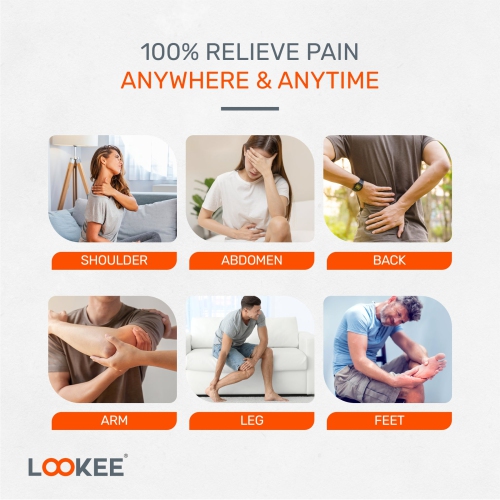 LOOKEE® LK113 Premium LED 4-Channel TENS Unit Stimulateur musculaire de massage EMS pour la thérapie de soulagement de la douleur | Masseur