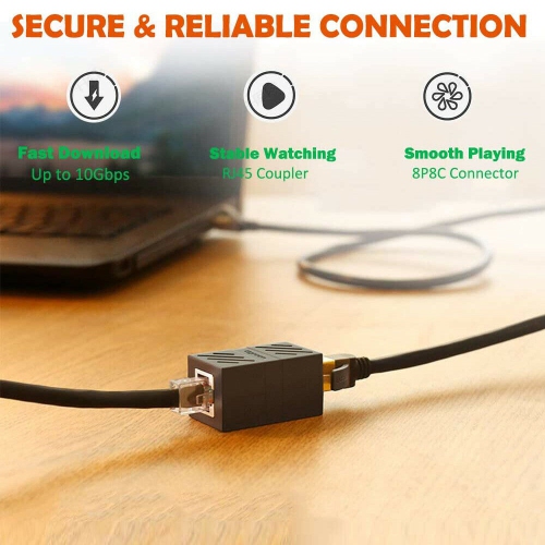 Coupleur Ethernet RJ45, connecteur de câble Ethernet RJ45 en ligne femelle vers femelle pour connecteur Cat 7 Cat 5e Cat 5e de 5