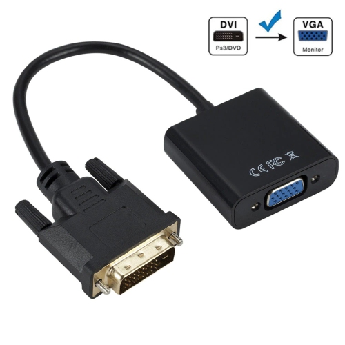 SuperShield DVI to VGA Adapter 1080p DVI-D 24+1 Pin Male to VGA 15Pin Female Connector Active Cable Adapter Converter