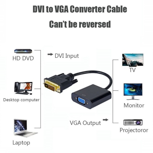 SuperShield DVI to VGA Adapter 1080p DVI-D 24+1 Pin Male to VGA 15Pin Female Connector Active Cable Adapter Converter