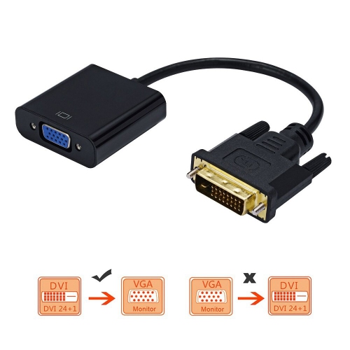 SuperShield DVI to VGA Adapter 1080p DVI-D 24+1 Pin Male to VGA 15Pin Female Connector Active Cable Adapter Converter