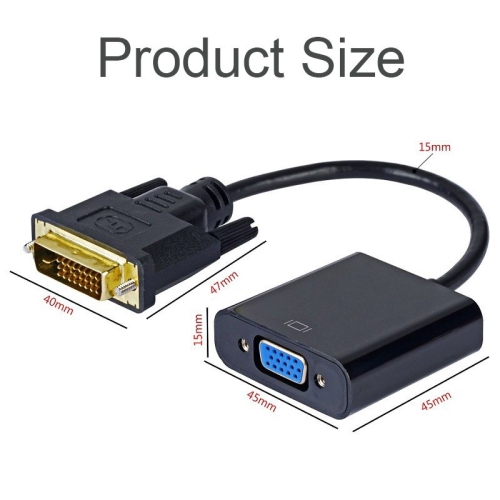SuperShield DVI to VGA Adapter 1080p DVI-D 24+1 Pin Male to VGA 15Pin Female Connector Active Cable Adapter Converter
