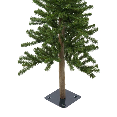 Slim Alpine Artificial Christmas Trees - 5'- Unlit - Set of 3
