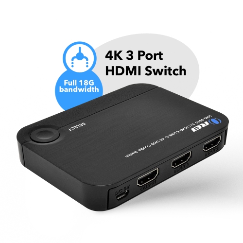 4K 3x1 HDMI Switch 2 HDMI + USB-C Input
