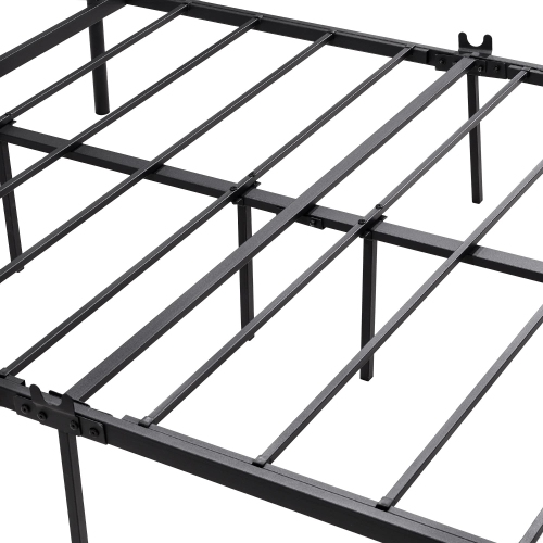 Furniture One Queen Size Bed Frames with Wood Headboard and Footboard Black