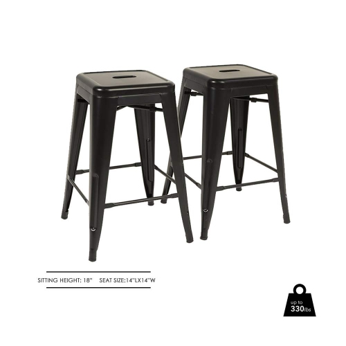 Bar Stools 24 Inch Counter Height Stackable Barstools Indoor Outdoor 4Pack