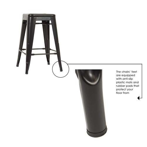 Bar Stools 24 Inch Counter Height Stackable Barstools Indoor Outdoor 4Pack