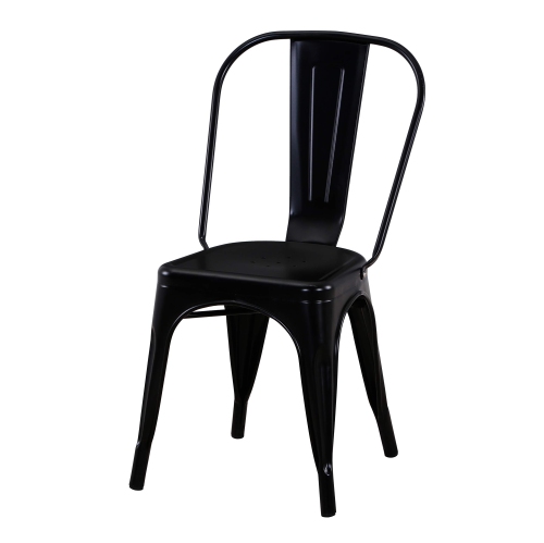Furniture One Metal 18 Inch Height Dining Chairs Set of 4 Black